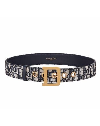 Christian Dior Women's Diorquake Dior Oblique Belt Dark Blue