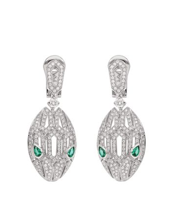 Bvlgari Women's Serpenti Earrings Silver