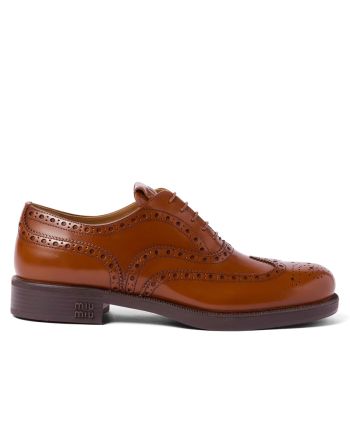 Miumiu X Church's Women's rushed Leather Oxford Brogue Shoes