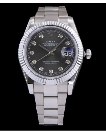 Rolex Men s Stainless Steel Mid size Datejust Watches Black