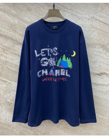 Chanel Women's Long Sleeve T-shirt Blue