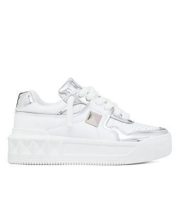 Valentino Unisex One Stud XL Women's Lambskin Sneakers White