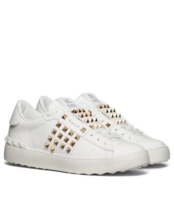 Valentino Unisex Rockstud Untitled Studded Sneakers White