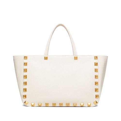 Valentino Roman Stud Grainy Calfskin Tote Bag 